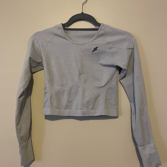 Do You Even: Air Seamless Cropped Longsleeve - Grey - S - Picture 2 of 4